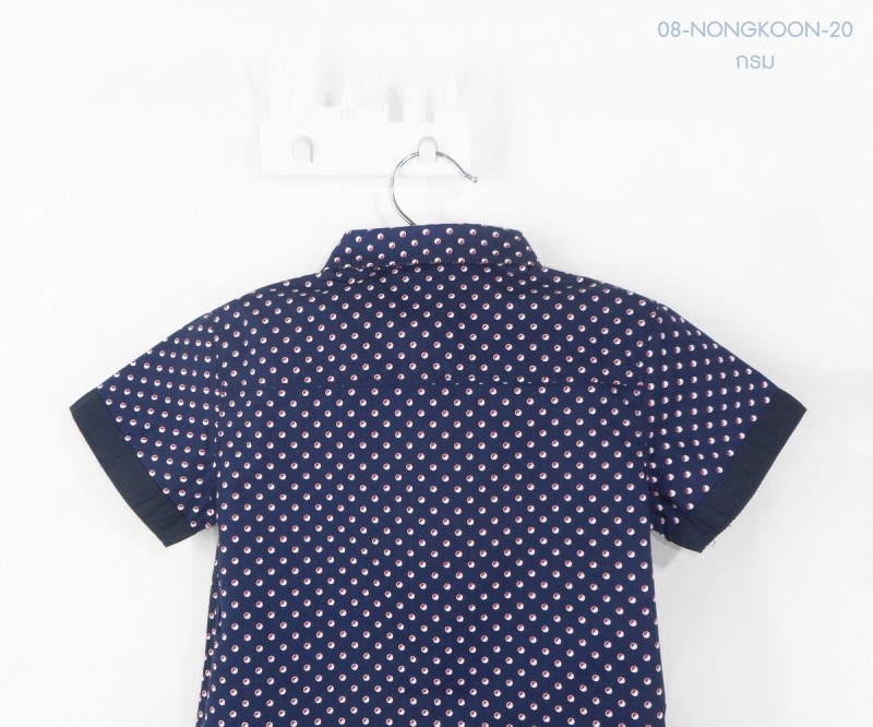 เสื้อเชิ้ตแขนสั้นสีกรม เด็ก 1 ถึง 5 ขวบ