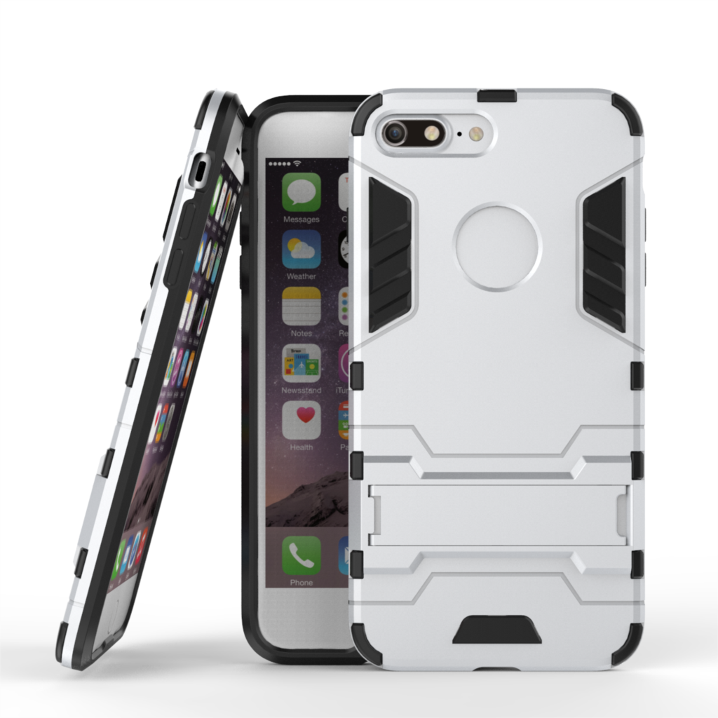 เคสiphone 7 plus / 8 plus เคสฝาหลัง Solid PC + TPU Hybrid พร้อมขาตั้งในตัวสวยงามทันสมัย