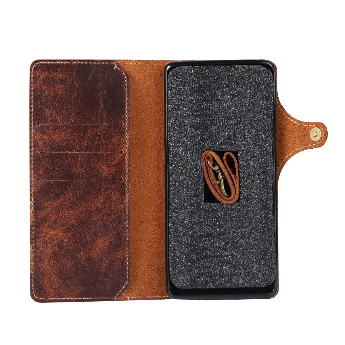 เคส iphone 11 6.1 นิ้ว #เคสฝาพับหนังแท้พร้อมสายคล้อง Genuine Wallet Leather Phone Cover with Lanyard