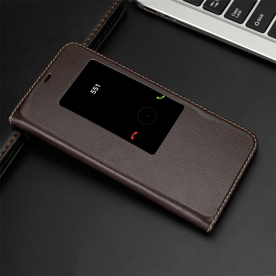 Case Huawei Mate 20 #เคสฝาพับมีช่องวิว View Window Cowhide Leather Smart Mobile Shell คุณภาพดี