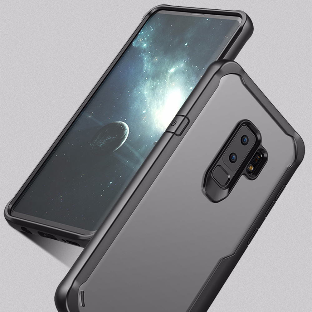 เคส Samsung Galaxy S9 #เคสแบบฝาหลังใสขอบสีทึบ Drop-proof Hybrid PC and TPU