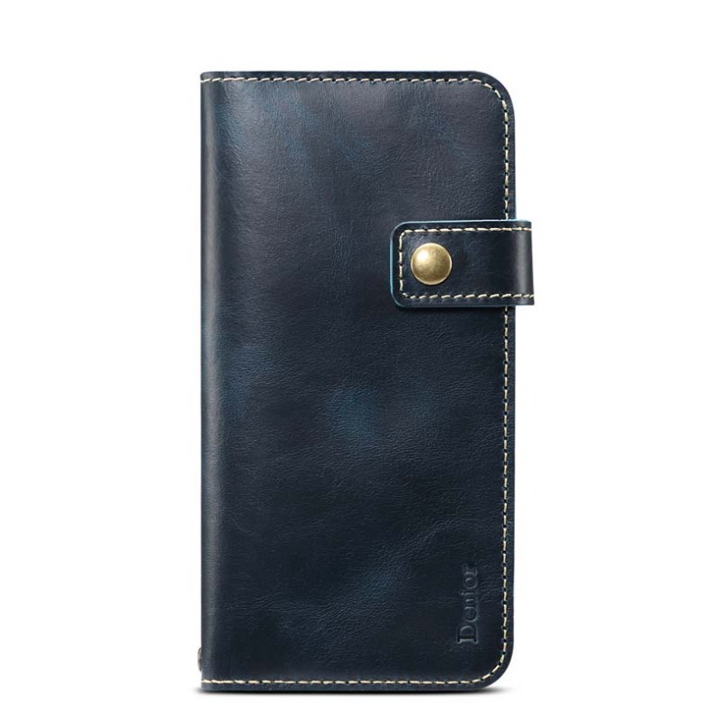 Case iPhone 14 Pro#เคสฝาพับหนังแท้พร้อมสายคล้อง Genuine Wallet Leather Phone Cover with Lanyard