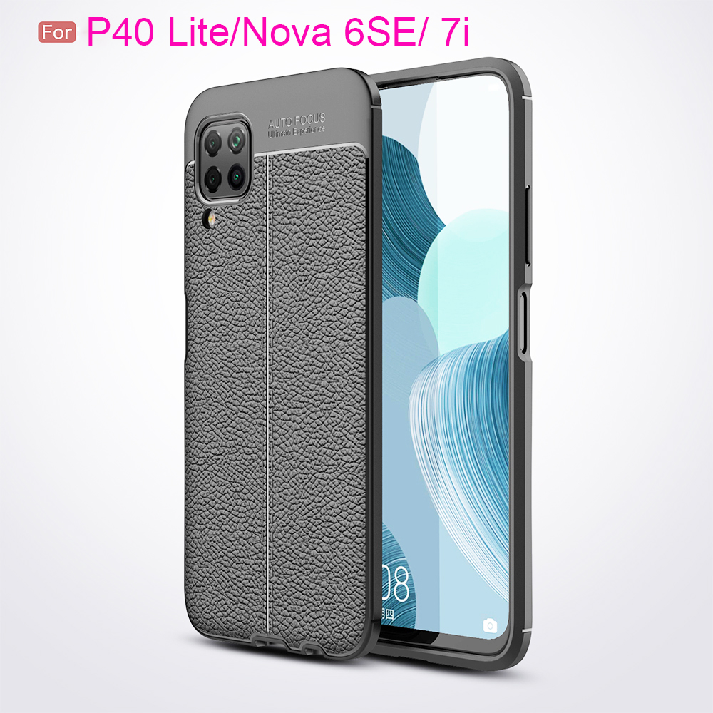 เคส Huawei nova 7i #เคสฝาหลัง TPU ผิวลิ้นจี่ช่วยป้องกันลายนิ้วมือและกันลื่นได้ดี