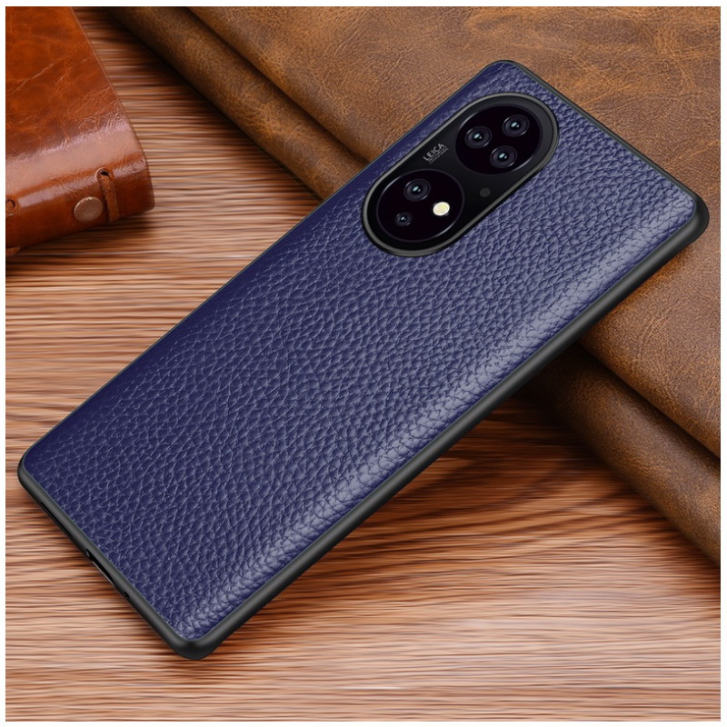 เคส Huawei P50 #เคสฝาหลังหนังแท้ผิวลิ้นจี่ Luxury genuine leather case
