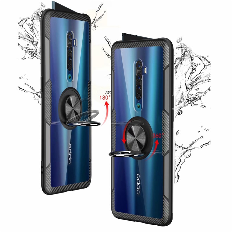 เคส Oppo Reno 2F #เคสฝาหลังใสมีแหวนสวมนิ้ว Finger Ring Kickstand Acrylic + TPU