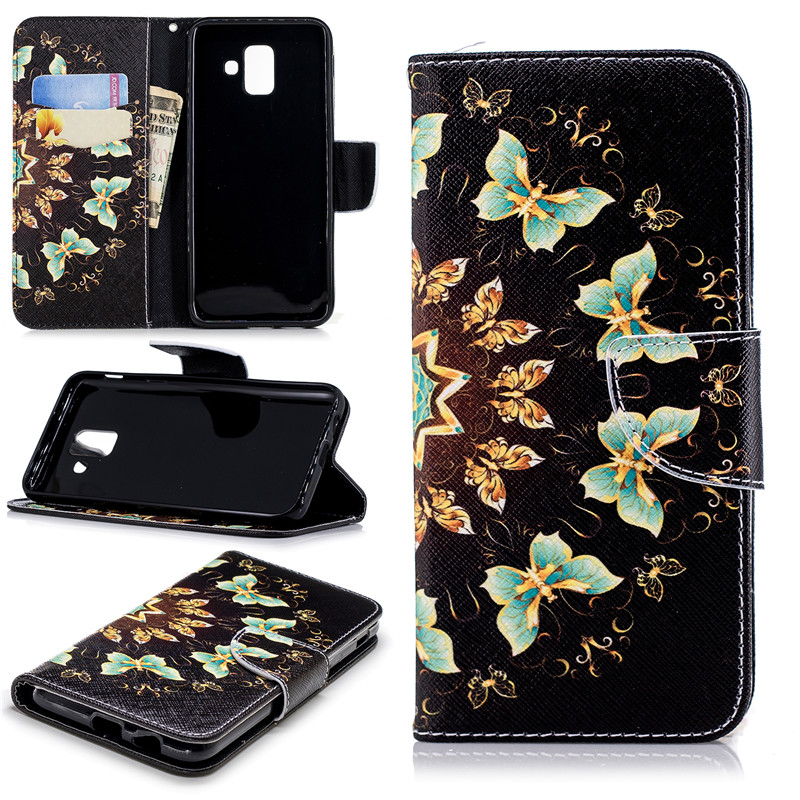 Case Samsung Galaxy A6 (2018) #เคสฝาพับแบบกระเป๋าสตางค์ Pattern Printing Wallet Leather