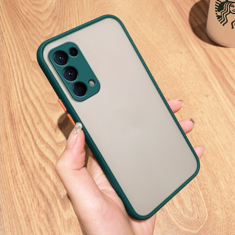 เคส OPPO Reno 5 Pro 5G #เคสฝาหลังขอบซิลิโคนิ่ม Fashion Color Liquid Frame Anti-fall Phone Case