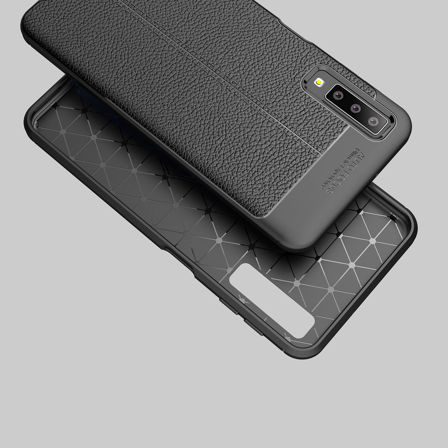 เคส Samsung Galaxy A7 (2018) #เคสฝาหลังTPU ผิวลิ้นจี่ช่วยป้องกันลายนิ้วมือและกันลื่นได้ดี