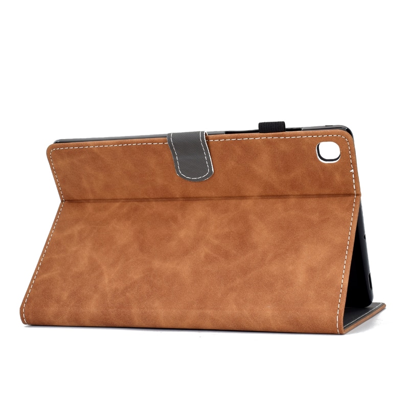 Case Samsung Galaxy Tab S6 Lite 10.4 SM-P610 P615 P617 #เคสฝาพับหนัง PU พิมพ์ลายช้างมีช่องใส่บัตร Business Style Leather Case with Card Storage