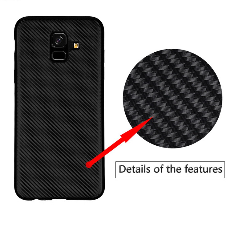 เคส Samsung A6 2018 #เคสฝาหลังนิ่ม Soft TPU คาร์บอนไฟเบอร์ผิวป้องกันลายนิ้วมือ