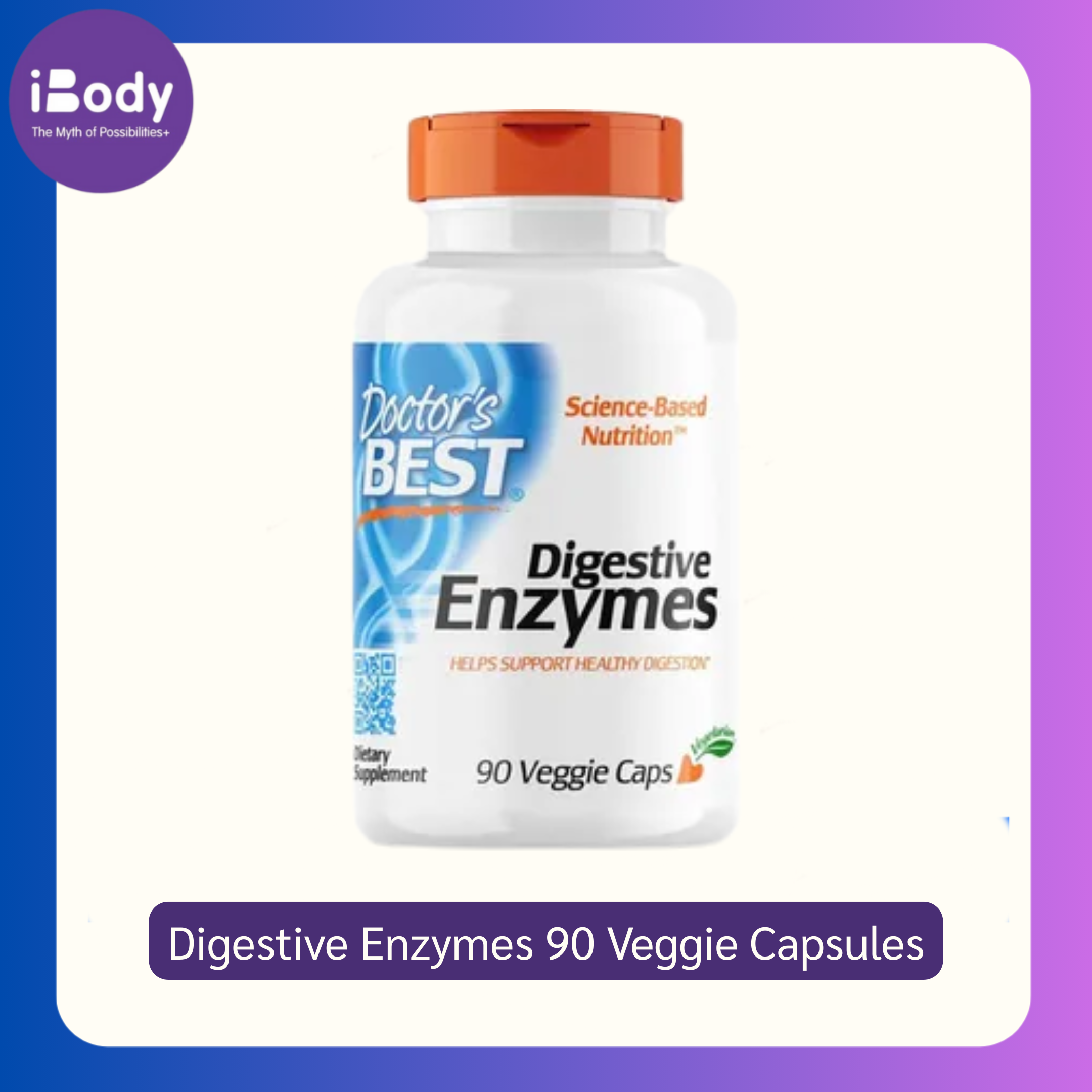 Doctor's Best® Digestive Enzymes 90 Veggie Caps เอนไซม์ย่อยอาหาร บรรเทาอาหารไม่ย่อย แก้ท้องอืดท้องเฟ้อ ลดแก๊สในกระเพาะ
