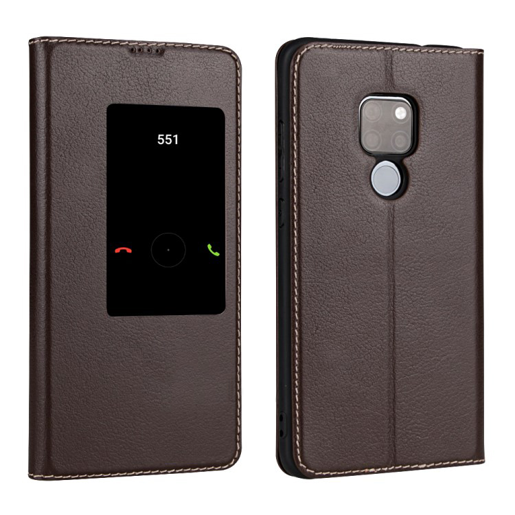 Case Huawei Mate 20 #เคสฝาพับมีช่องวิว View Window Cowhide Leather Smart Mobile Shell คุณภาพดี