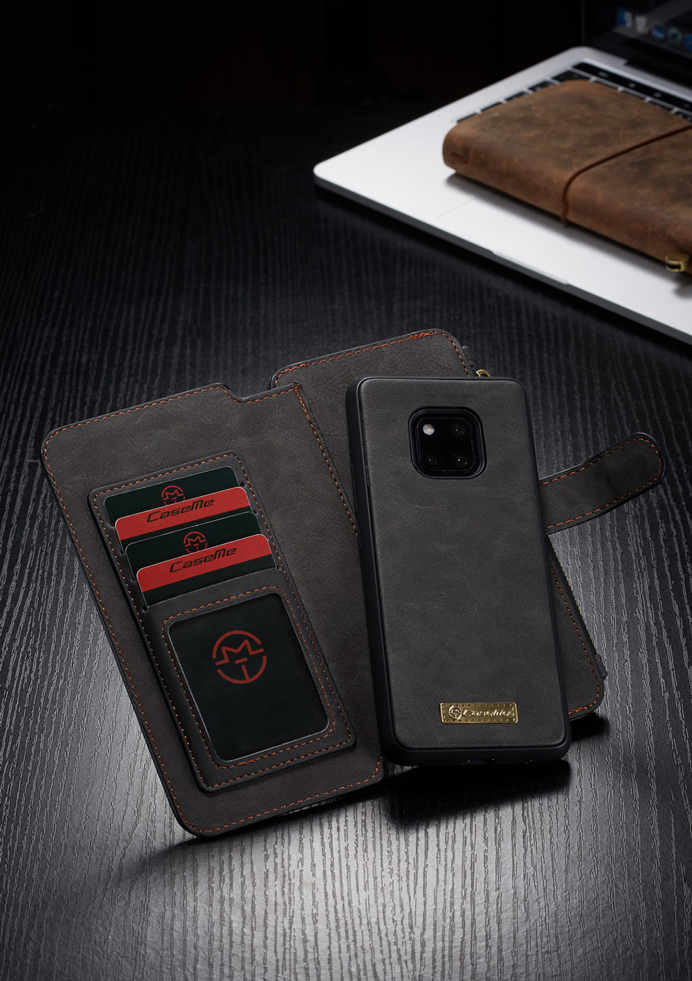 เคส Huawei Mate 20 Pro #เคสฝาพับ CASEME แยกเคสได้แบบกระเป๋าหนังแยก 2 ใน 1 คุณภาพดี