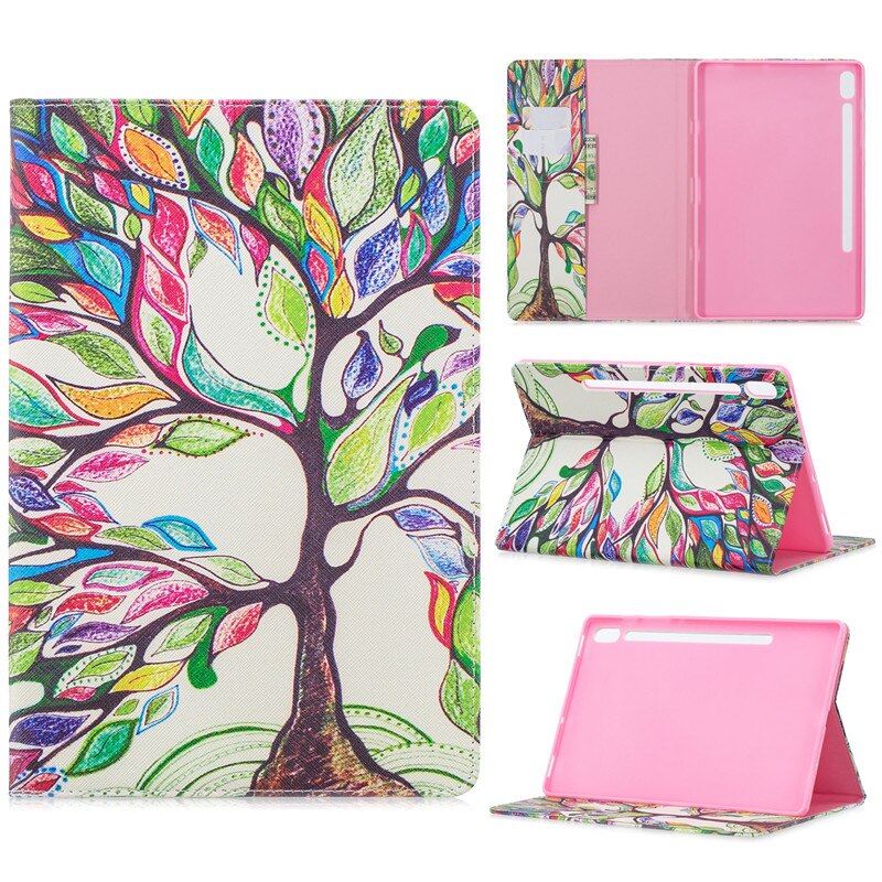 เคส Samsung Galaxy Tab S7 SM-T870 SM-T875 #เคสสไตล์กระเป๋าสตางค์พิมพ์ลายสวยๆ Pattern Printing Magnetic Leather