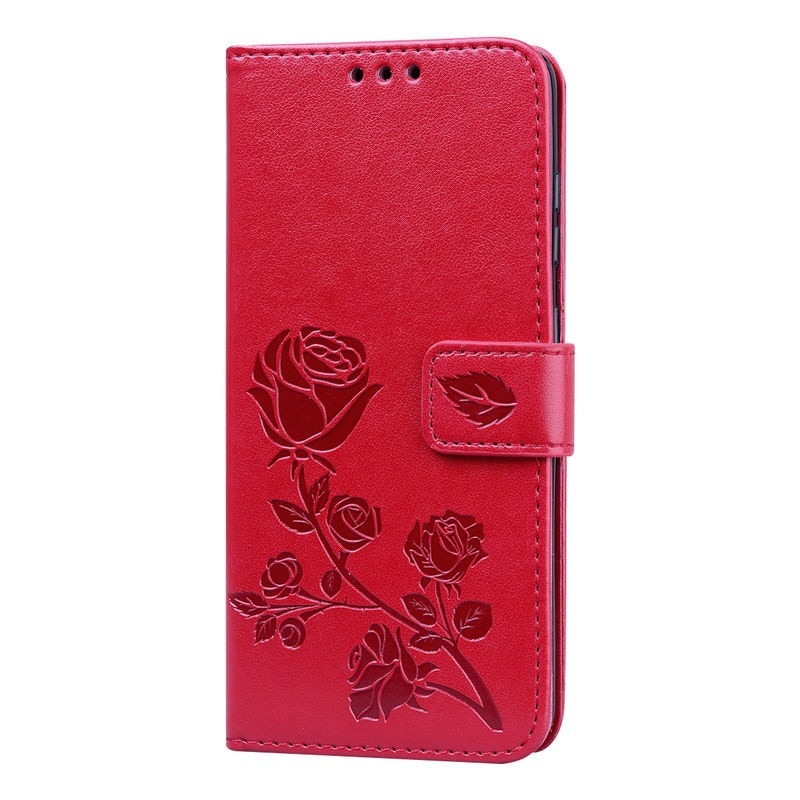 เคส Samsung Galaxy S20 Ultra / S20 Ultra 5G #เคสฝาพับหนัง PU ลายดอกกุหลาบแบบกระเป๋าสตางค์ Imprinted Rose Leather