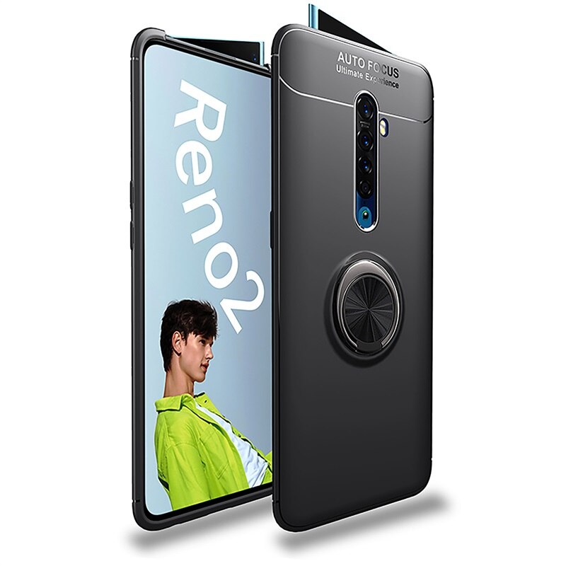 Case OPPO Reno 2 #เคสฝาหลัง TPU Finger Ring Kickstand (แผ่นโลหะแบบ Built-in)