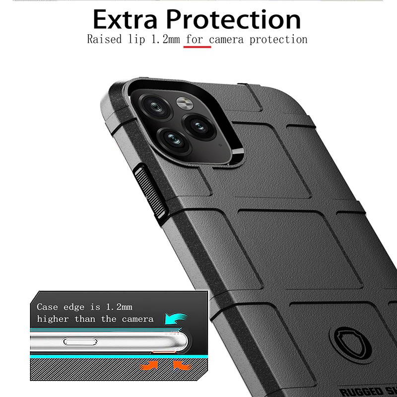 เคส iPhone 12 Pro Max#เคสฝาหลัง Rugged Shield Series Soft Silicone Shock Absorption Matte กันกระแทก