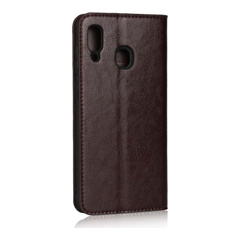 เคส Samsung Galaxy A30/A20 #เคสฝาพับแบบกระเป๋าสตางค์หนังแท้ Crazy Horse Genuine Leather Wallet Shell