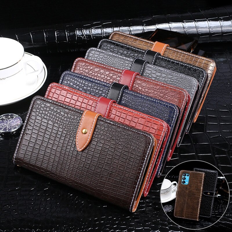 เคส OPPO Reno 5 Pro 5G #เคสฝาพับหนัง PU สไตล์กระเป๋าสตางค์รูปแบบหนังจระเข้ Crocodile Texture PU Leather Wallet