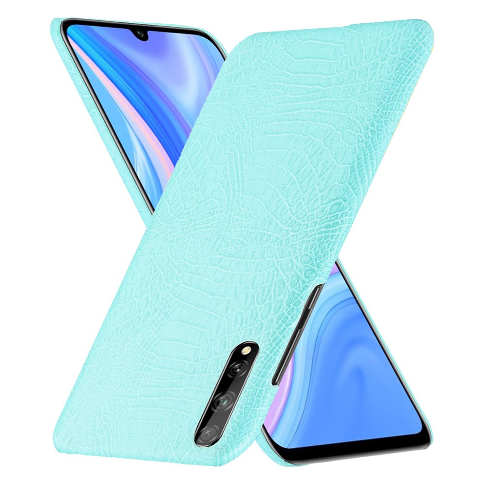 Case Huawei Y8p #เคสฝาหลังพลาสติกแข็งเคลือบหนัง PU ลายผิวหนังจระเข้