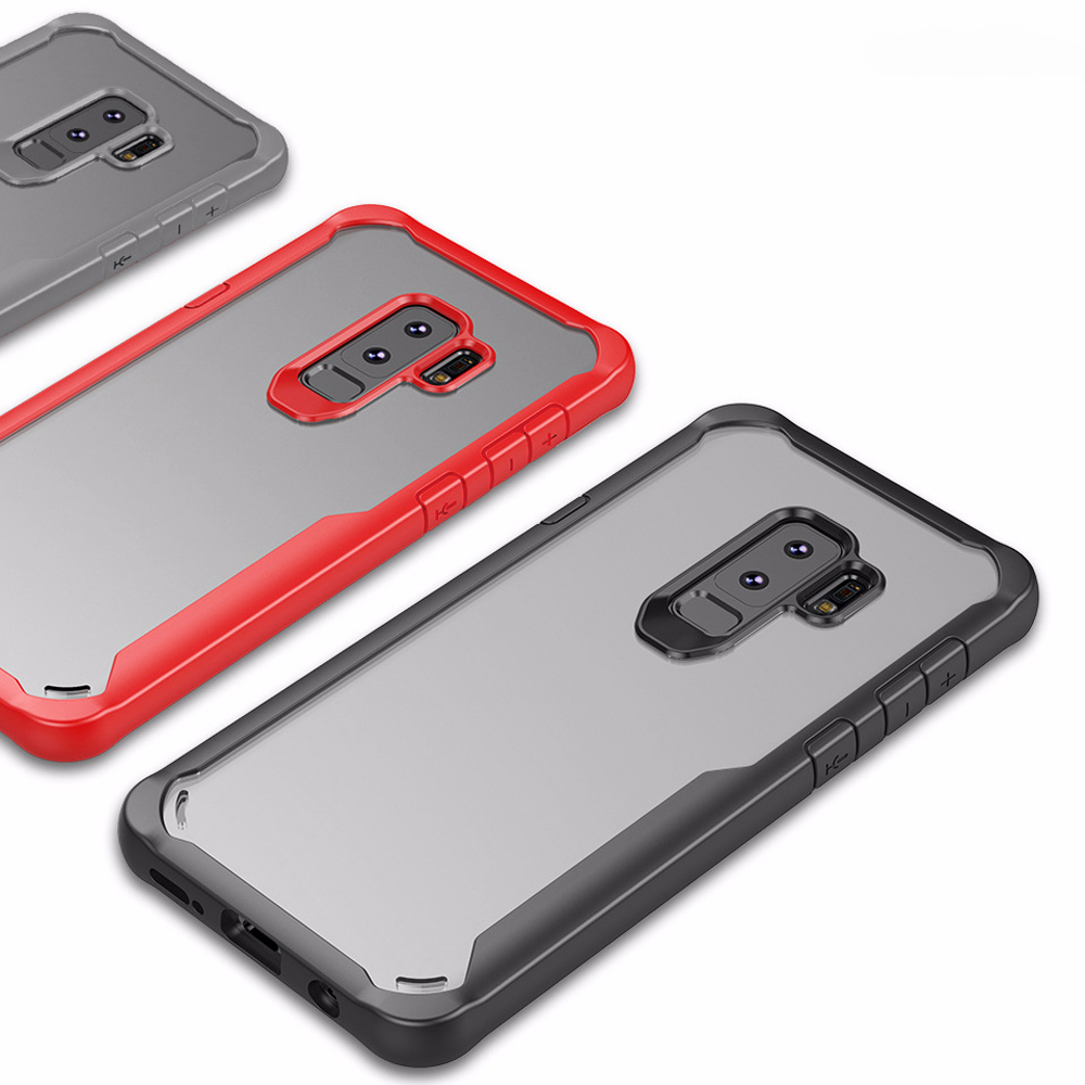 เคส Samsung Galaxy S9 #เคสแบบฝาหลังใสขอบสีทึบ Drop-proof Hybrid PC and TPU