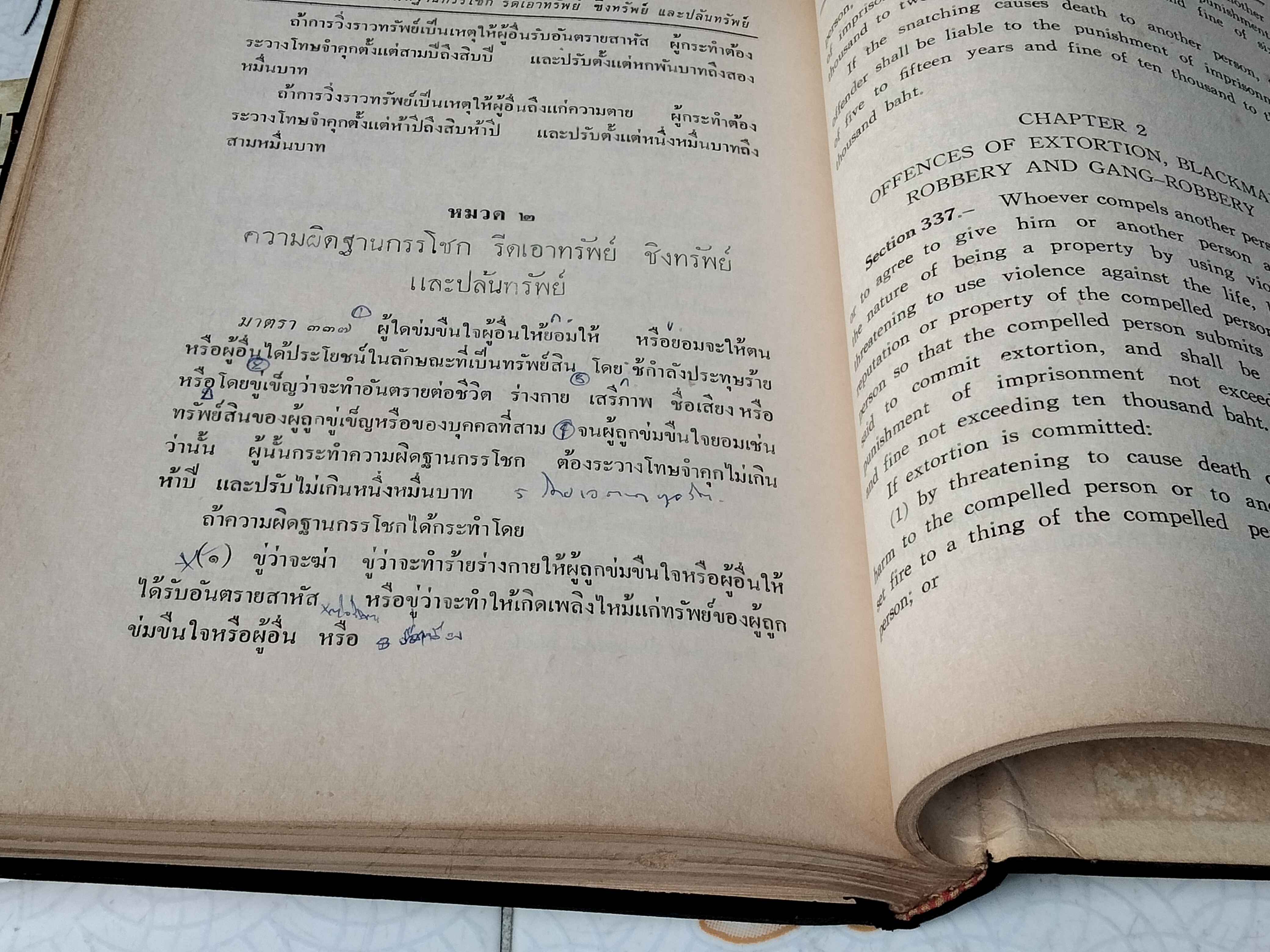 ประมวลกฎหมายอาญา พร้อมด้วยพระราชบัญญัติแก้ไขเพิ่มเติม พ.ศ 2502 และคำแปลภาษาอังกฤษ โดยหลวงดุลยศาฐย์ปฏิเวท (พิมพ์ พ.ศ.2510)