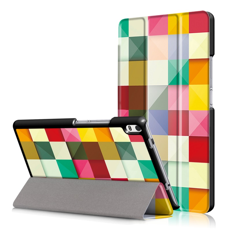 Case Lenovo Tab 4 8 Plus #เคสฝาพับ 3 พับสมาร์ทTri-fold Stand Case พิมพ์ลายสวยๆ