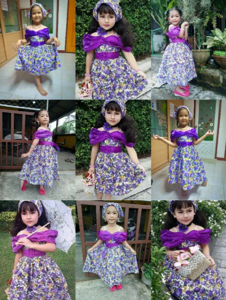 เดรสเด็กย้อนยุค โอบไหล่