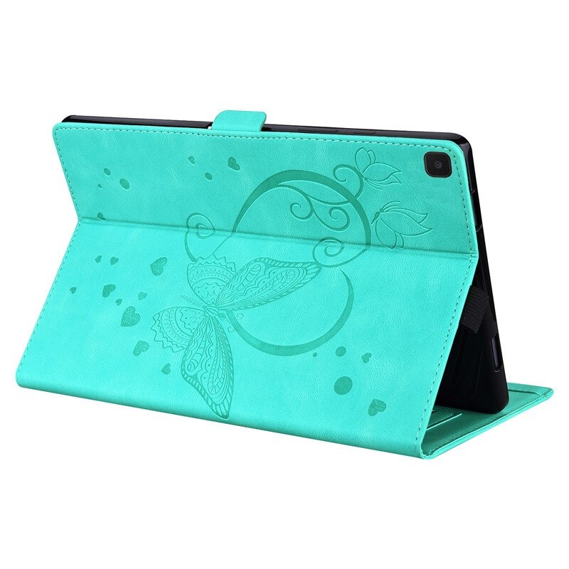 เคส Samsung Galaxy Tab A 8.0 (2019) T290 T295 #เคสฝาพับหนัง PU ลายผีเสื้อมีช่องใส่บัตร Embossed Love Butterflies Flip Leather Case