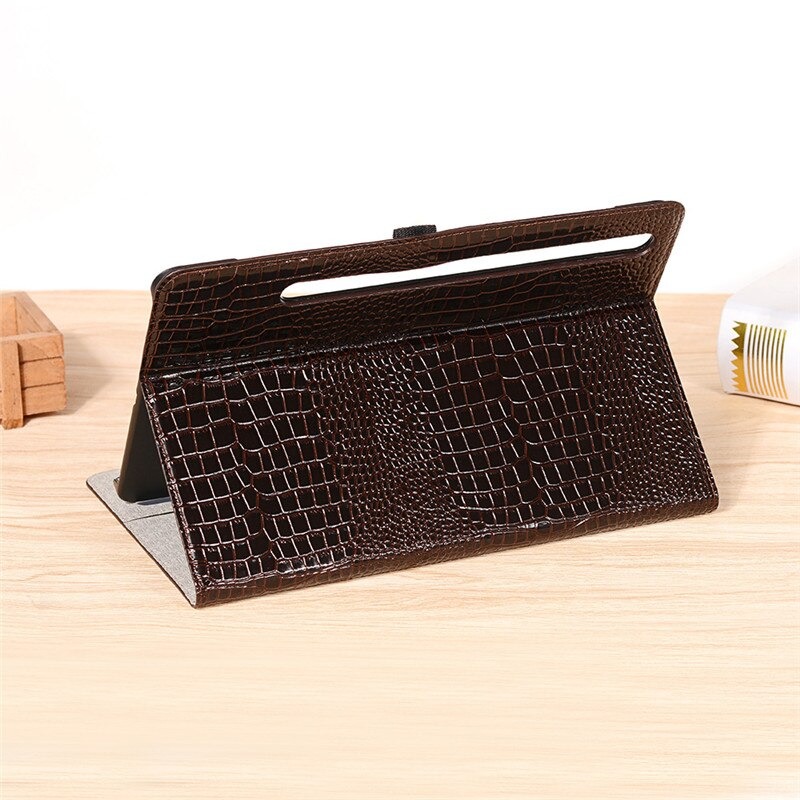 เคส Samsung Galaxy Tab S7 SM-T870 SM-T875 #เคสฝาพับแบบกระเป๋าสตางค์ลายผิวหนังจระเข้ Crocodile Texture