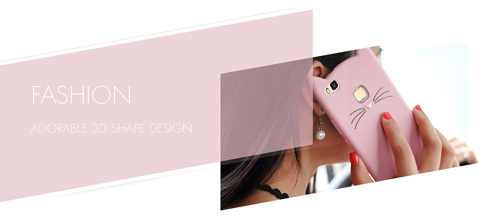 Case Huawei P9 Lite เคสฝาหลัง3D Moustache Cat Soft Silicone Protective Cover