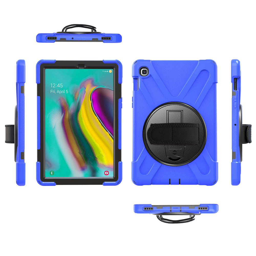เคส Samsung Galaxy Tab S5e SM-T720 #เคสฝาหลังกันกระแทก X-Shape 360 Degree Rotary Kickstand PC + Silicone มีสายคล้องมือ มีสายคล้องไหล่