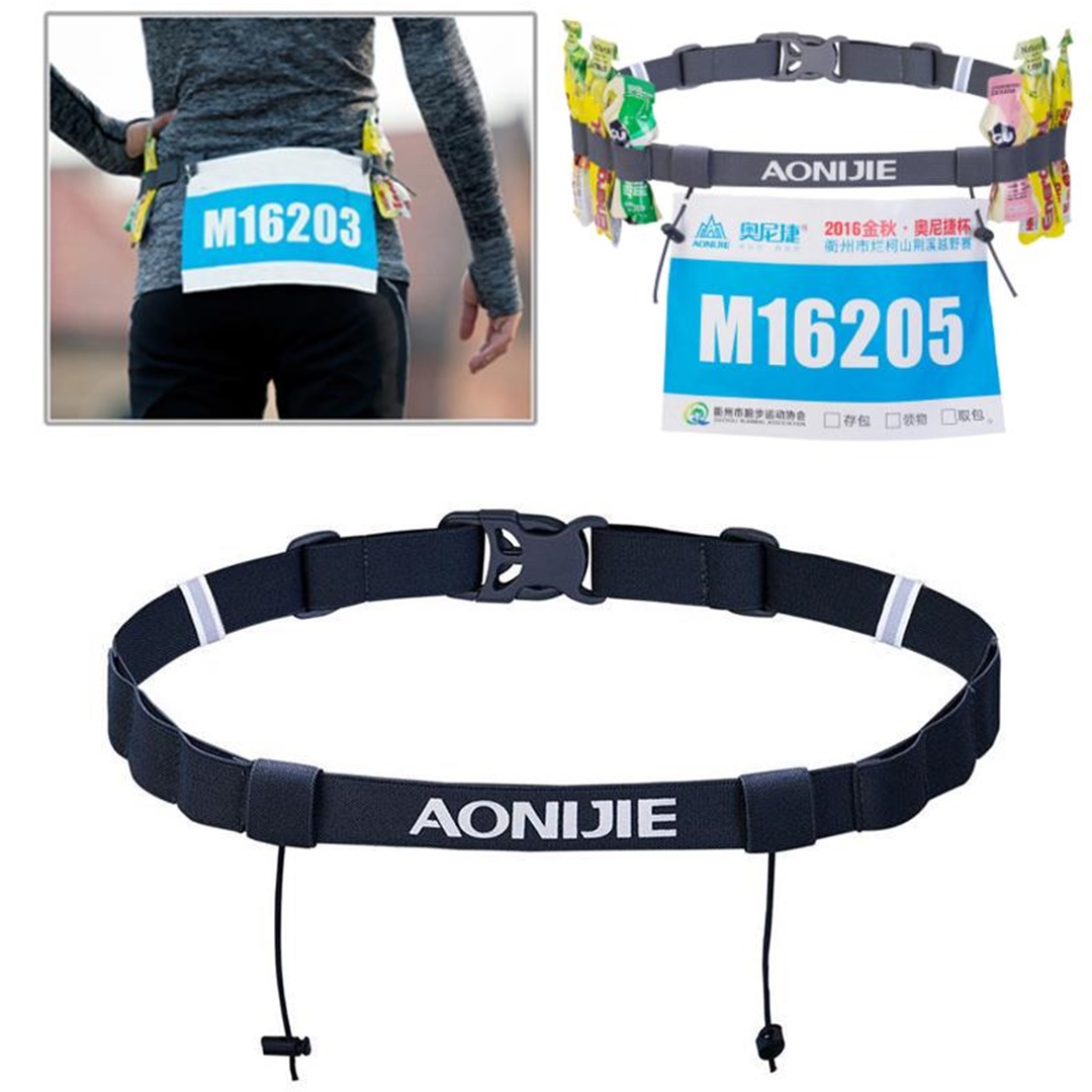 เข็มขัดติดเบอร์วิ่ง พร้อมช่องใส่ Energy Gel (BIB Number Holder) (HH4)