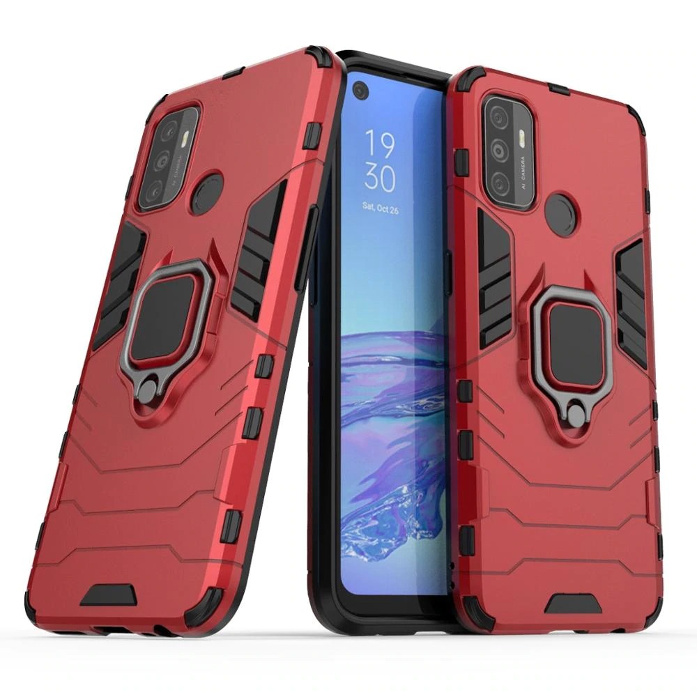 Case OPPO A53 2020 #เคสฝาหลังพลาสติกแข็ง +TPU Hybrid Case มีแหวนสวมนิ้วโลหะ