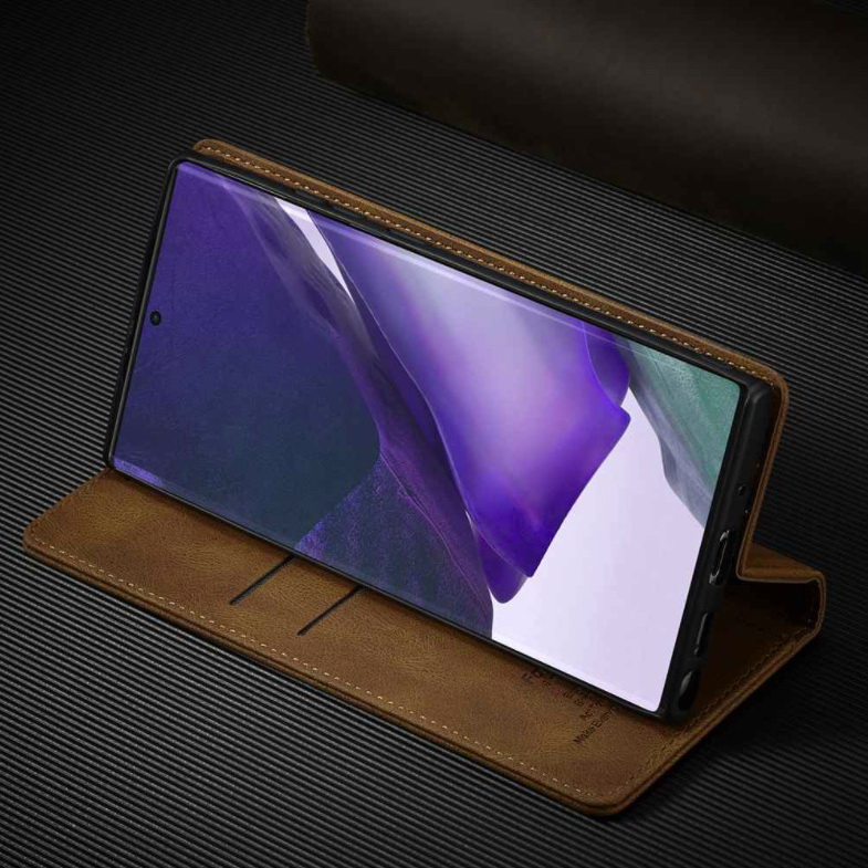 Case Samsung Galaxy Note 20 Ultra / Note 20 Ultra 5G #เคสฝาพับหนัง PU สไตล์กระเป๋าสตางค์พร้อมช่องใส่การ์ด Fashion Retro Card Slot Wallet Flip Cover PU Leather Phone Case