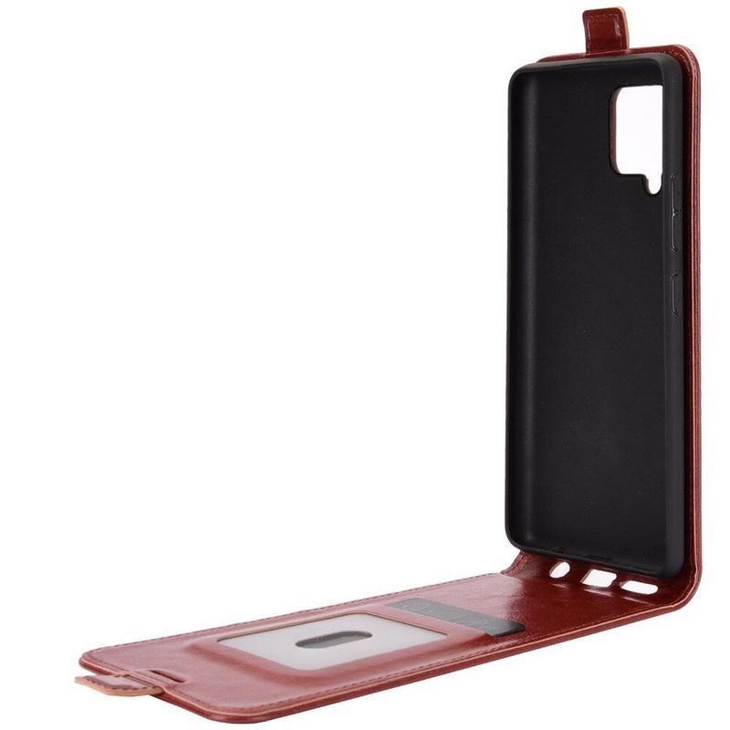 เคส Samsung Galaxy A42 5G #เคสฝาพับหนัง PU Crazy Horse แนวตั้ง พร้อมช่องเสียบการ์ด