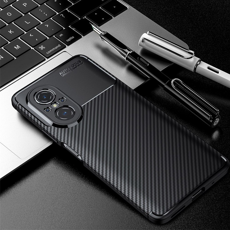 Case Huawei Nova 9 SE #เคสฝาหลังนิ่ม Carbon Fiber Anti-drop TPU Protection