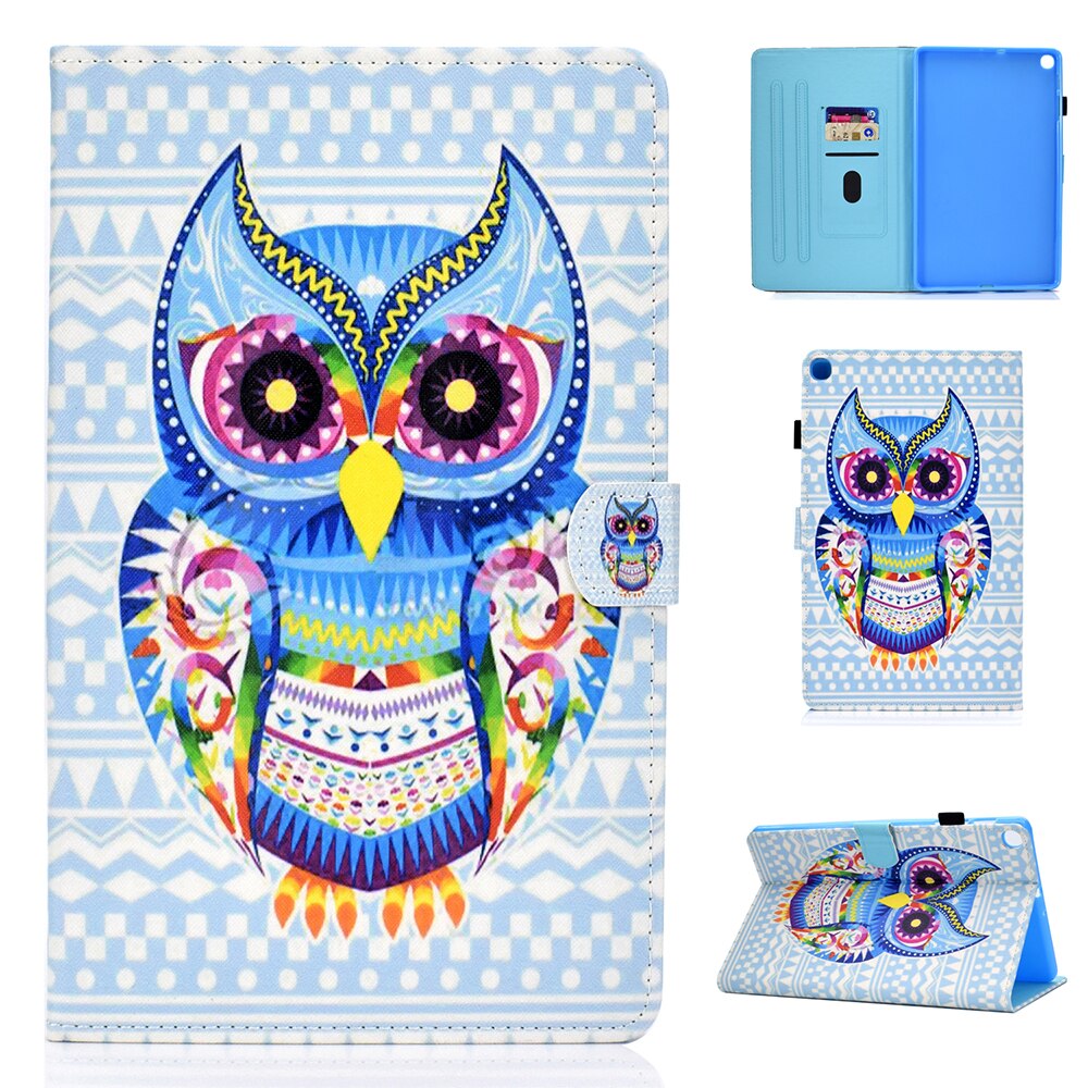 Case Samsung Galaxy Tab S6 Lite 10.4 SM-P610 P615 P617 #เคสฝาพับหนัง PU พิมพ์ลาย Pattern Printing Stand Leather