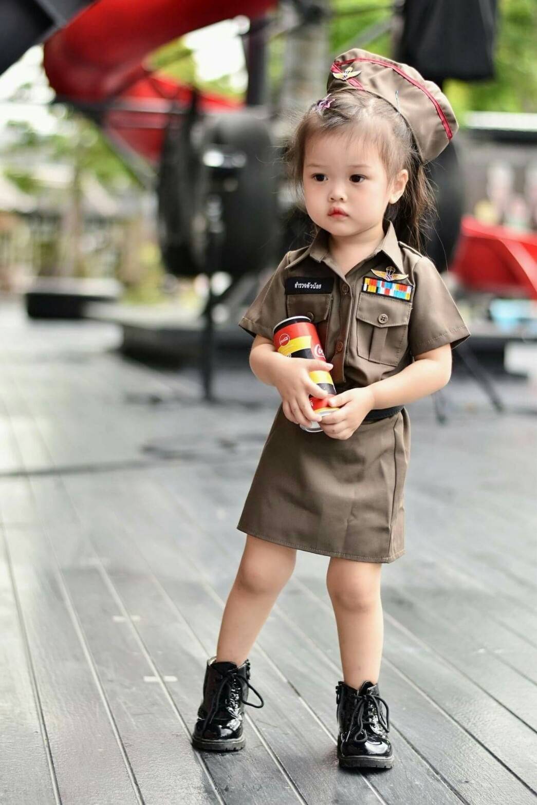 ชุดตำรวจเด็ก แบบมีหมวก งานคุณภาพ