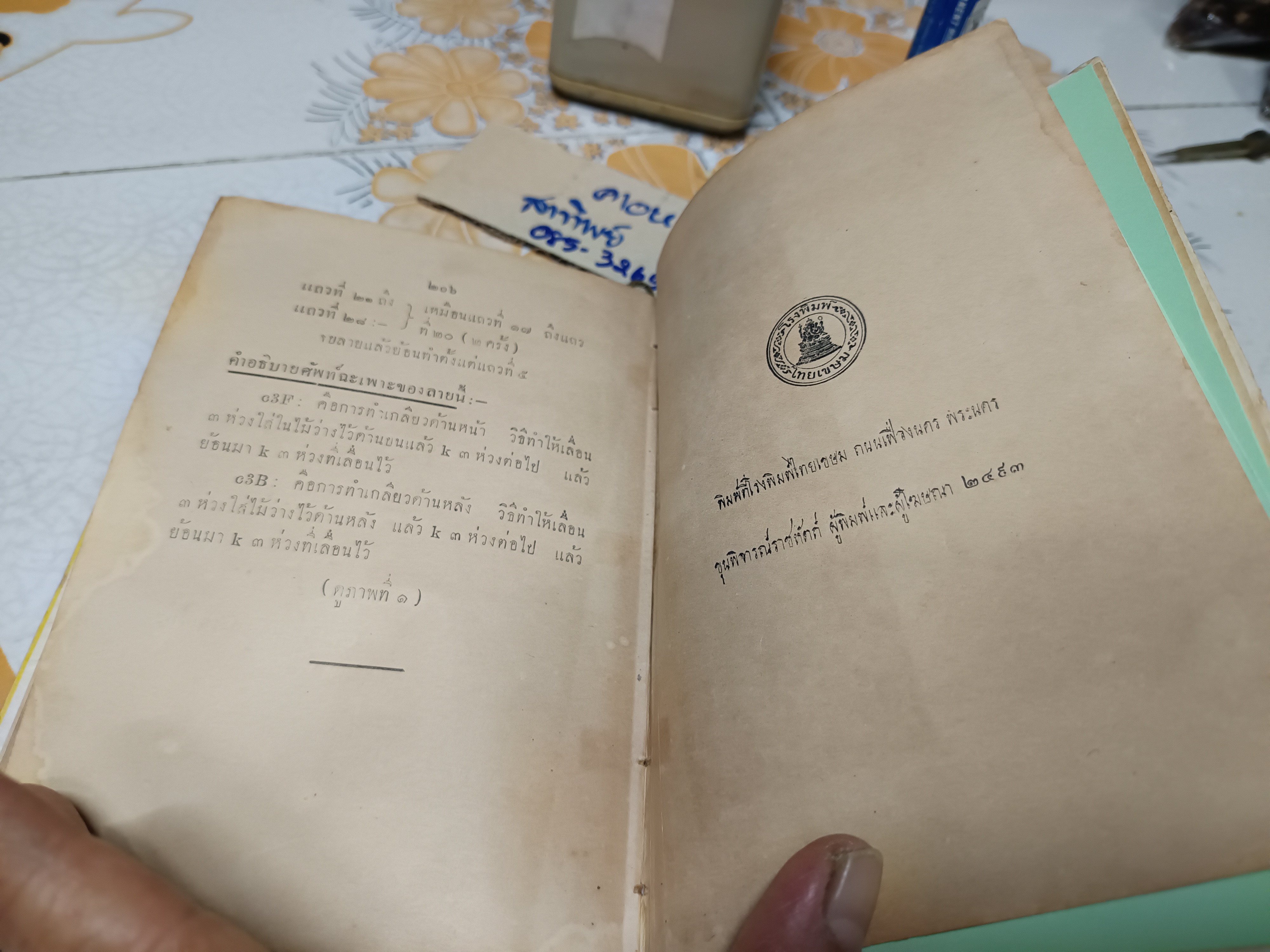 ตำราการถักไหมพรม (นิตติ้ง) โดย เพ็ญไพบูลย์ เลิศบุศย์ พิมพ์ครั้งแรกพ.ศ 2493 โรงพิมพ์ไทยเขษม / **สินค้าหมด**