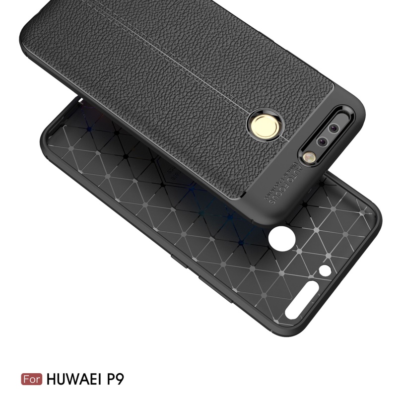 Case Huawei P9 5.2 นิ้ว #เคสฝาหลัง TPU ลายหนัง PU ผิวลิ้นจี่ช่วยป้องกันลายนิ้วมือและกันลื่นได้ดี พร้อมส่ง