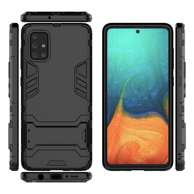Case Samsung Galaxy A51 #เคสฝาหลังพลาสติก ไฮบริด TPU + Kickstand