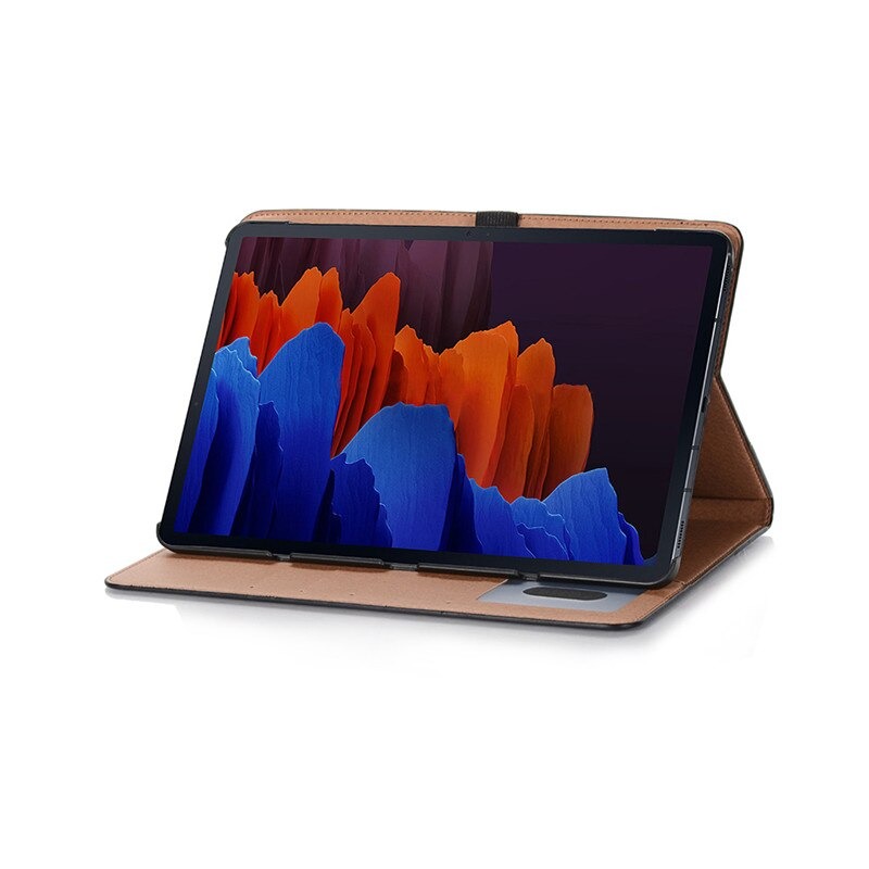 เคส Samsung Galaxy Tab S7 Plus 12.4" SM-T970 SM-T975 SM-T976 #เคสฝาพับหนัง PU ผิวหนังม้าสไตล์ Retro แบบกระเป๋าสตางค์สมาร์ท Crazy Horse Texture Retro PU Leather
