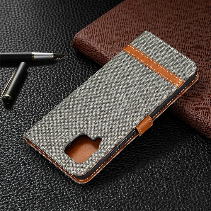 เคส Samsung Galaxy A42 5G #เคสฝาพับหนัง PU พร้อมสายคล้องมือ สีสันสดใส