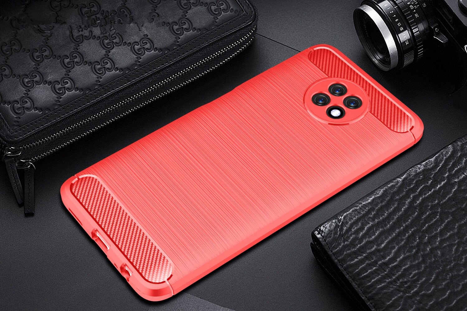 เคส Redmi Note 9T 5G #เคสคาร์บอนไฟเบอร์ ผิวขัดแปรง Brushered TPU Back Case