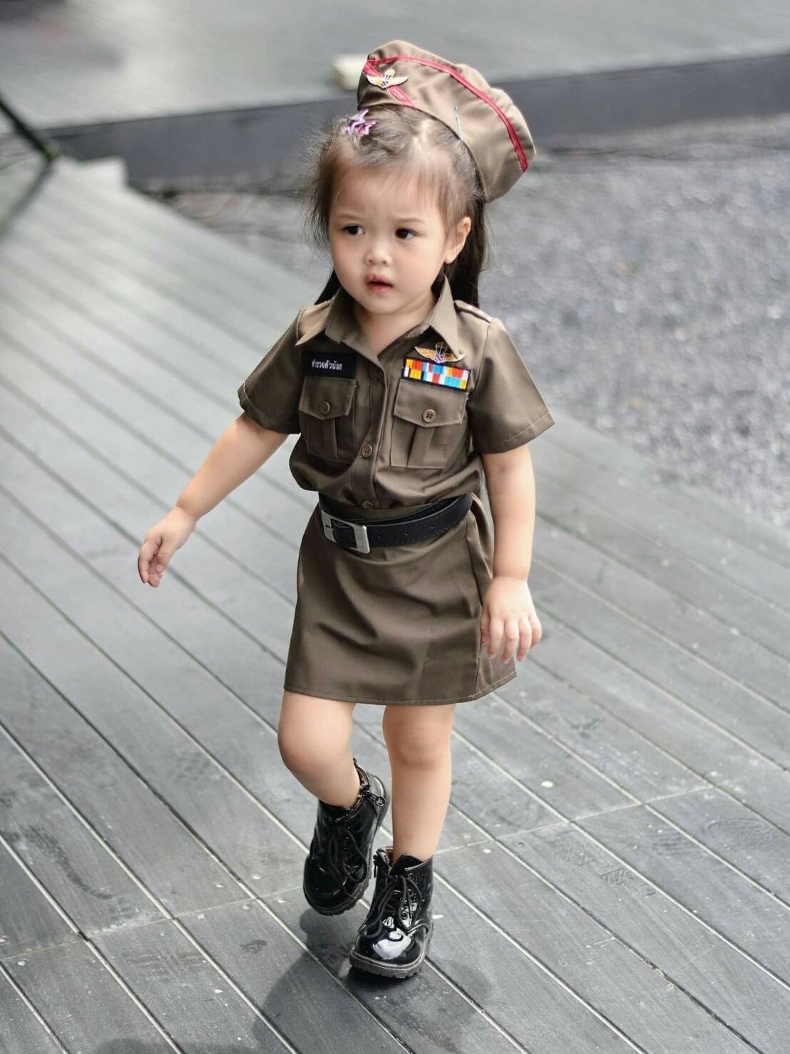 ชุดตำรวจเด็ก แบบมีหมวก งานคุณภาพ