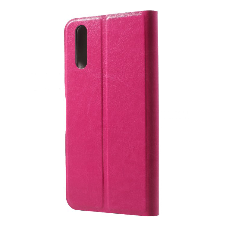 Case Huawei P20 #เคสฝาพับหนัง PU ผิวหนังม้าปกเสริมแผ่นเหล็กมีช่องใส่บัตรคุณภาพดี