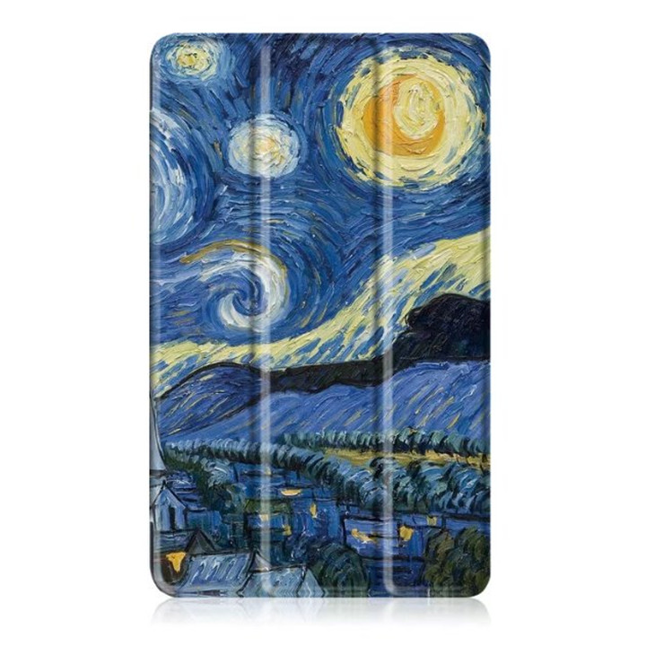 เคส Lenovo TAB4 8 TB-8504F TB-8504N 8 นิ้ว #เคสฝาพับหนัง PU ปกแบบสามพับพิมพ์ลาย Pattern Printing Tri-fold Stand Smart Leather Cover