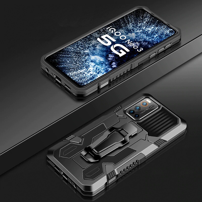 Case Vivo V19 #เคสฝาหลังกันกระแทกมีคลิบหนีบ ไฮบริด พลาสติก+TPU Heavy Duty Rugged Hybrid