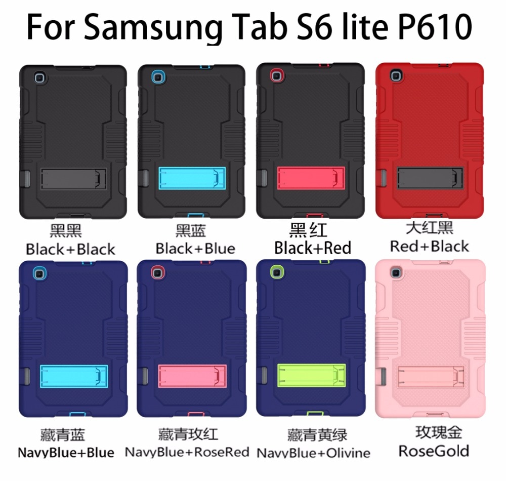 Case Samsung Galaxy Tab S6 Lite 10.4 SM-P610 SM-P615 SM-P617 #เคสฝาหลังกันกระแทก Full Protection Case 3 in 1 Bracket S-pen Slot